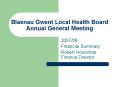 Blaenau Gwent Local Health Board Annual General Meeting