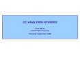 CC ANALYSIS STUDIES