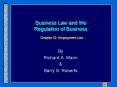 Business Law and the Regulation of Business Chapter 42: Employment Law
