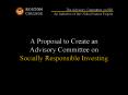 A Proposal to Create an Advisory Committee on Socially Responsible Investing