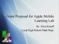 Grant Proposal for Apple Mobile Learning Lab