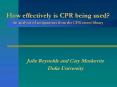 How effectively is CPR being used An analysis of assignments from the CPR server library