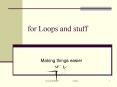 for Loops and stuff