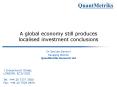 A global economy still produces localised investment conclusions