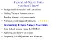 Federal Job Search Skills you should know