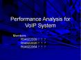 Performance Analysis for VoIP System