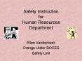 Safety Instruction for Human Resources Department