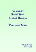 Community Social Work Teaching Resource Powerpoint Slides
