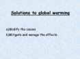 Solutions to global warming