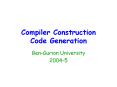 Compiler Construction Code Generation