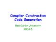Compiler Construction Code Generation