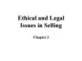 Ethical and Legal Issues in Selling