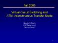 Fall 2005 Virtual Circuit Switching and ATM: Asynchronous Transfer Mode