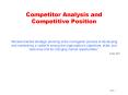 Competitor Analysis and Competitive Position