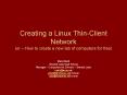Creating a Linux ThinClient Network or How to create a new lab of computers for free