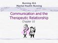 Communication and the Therapeutic Relationship