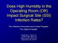 Does High Humidity in the Operating Room OR Impact Surgical Site SSI Infection Rates