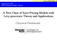 A New Class of Asset Pricing Models with Lvy processes: Theory and Applications