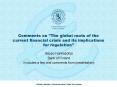 Comments on The global roots of the current financial crisis and its implications for regulation