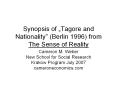 Synopsis of Tagore and Nationality Berlin 1996 from The Sense of Reality