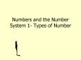 Numbers and the Number System 1 Types of Number
