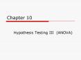 Hypothesis Testing III ANOVA