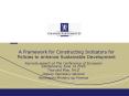 A Framework for Constructing Indicators for Policies to enhance Sustainable Development