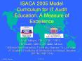 ISACA 2005 Model Curriculum for IT Audit Education: A Measure of Excellence