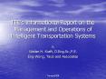 ITEs Informational Report on the Management and Operations of Intelligent Transportation Systems