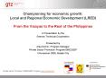 Championing for economic growth: Local and Regional Economic Development LRED From the Visayas to th