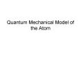 Quantum Mechanical Model of the Atom