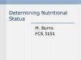 Determining Nutritional Status