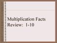 Multiplication Facts Review: 110