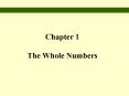 Chapter 1 The Whole Numbers