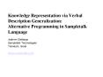 Knowledge Representation via Verbal Description Generalization: Alternative Programming in Sampletal