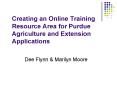 Creating an Online Training Resource Area for Purdue Agriculture and Extension Applications