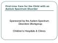 FirstLine Care for the Child with an Autism Spectrum Disorder