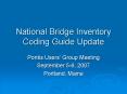 National Bridge Inventory Coding Guide Update