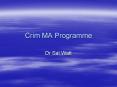 Crim MA Programme