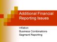 Additional Financial Reporting Issues