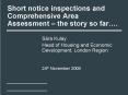 Short notice inspections and Comprehensive Area Assessment the story so far'