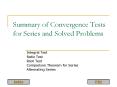 Summary of Convergence Tests for Series and Solved Problems