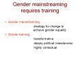 Gender mainstreaming requires training