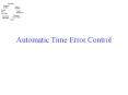 Automatic Time Error Control