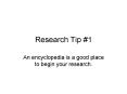 Research Tip