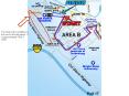 The area in the red ellipse is the one for the test range' It is approximately 7500 x 2500'