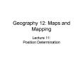 Geography 12: Maps and Mapping