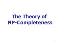 The Theory of NPCompleteness
