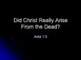 Did Christ Really Arise From the Dead