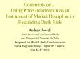 Comments on Using Price Information as an Instrument of Market Discipline in Regulating Bank Risk